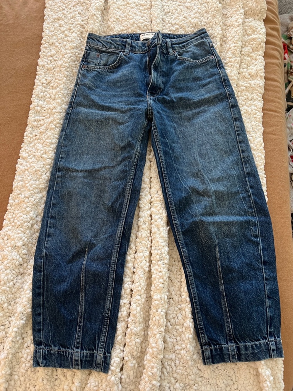 We The Free Relaxed Indigo Blue Barrel Jeans